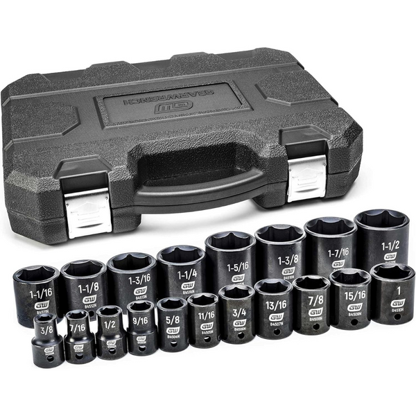 19-Piece GEARWRENCH 1/2" Drive 6 Pt. Standard Impact Socket Set