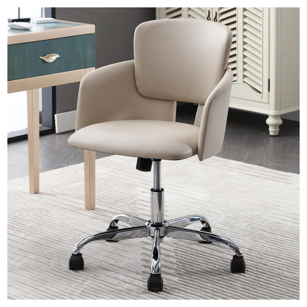 Beryth Adjustable Height Pu Leather Ergonomic Home Office Chair w/ Wheels