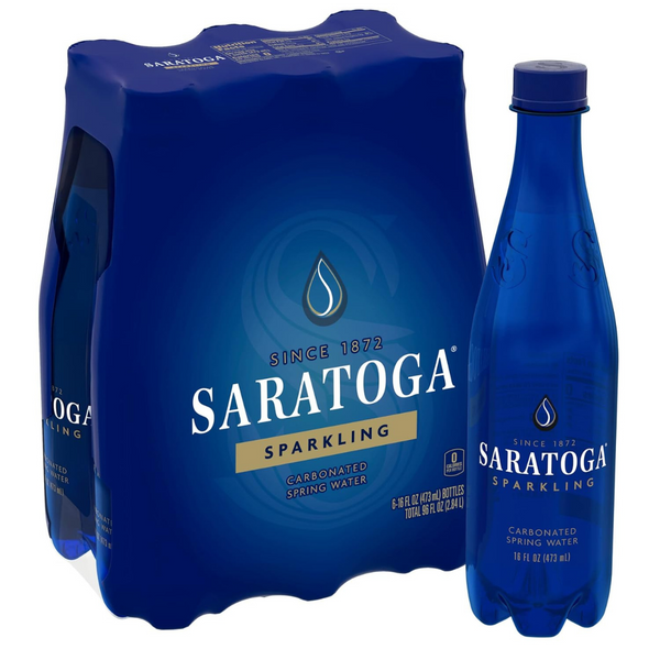 6-Pack Saratoga Sparkling Spring Water Bottle PET, 16 Oz