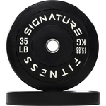 Signature Fitness 2" Olympic Bumper Plate Weight Plates w/ Steel Hub