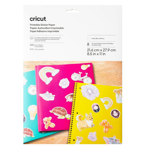 8-Count Cricut Printable US Letter Size (8.5" x 11") Sticker Paper