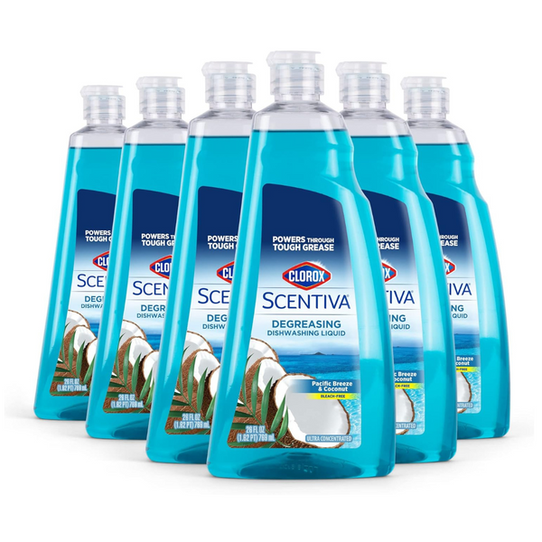 6-Pack Clorox Pacific Breeze & Coconut Scentiva Dishwashing Liquid Soap