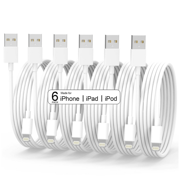 6-Pack Apple MFi Certified Fast Charging Lightning Cable