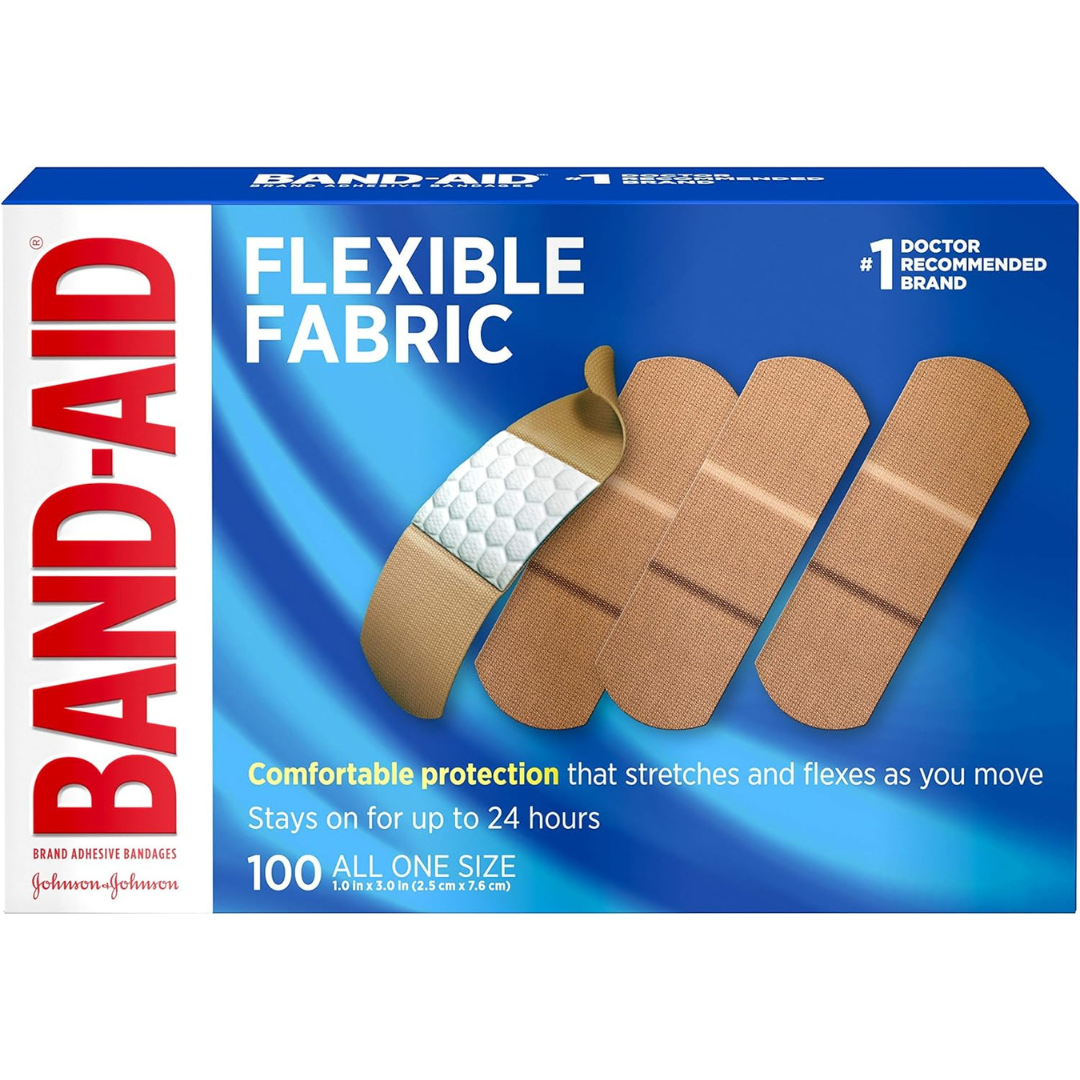 Band-Aid Brand Flexible Fabric Adhesive Bandages, All One Size (100 Count)