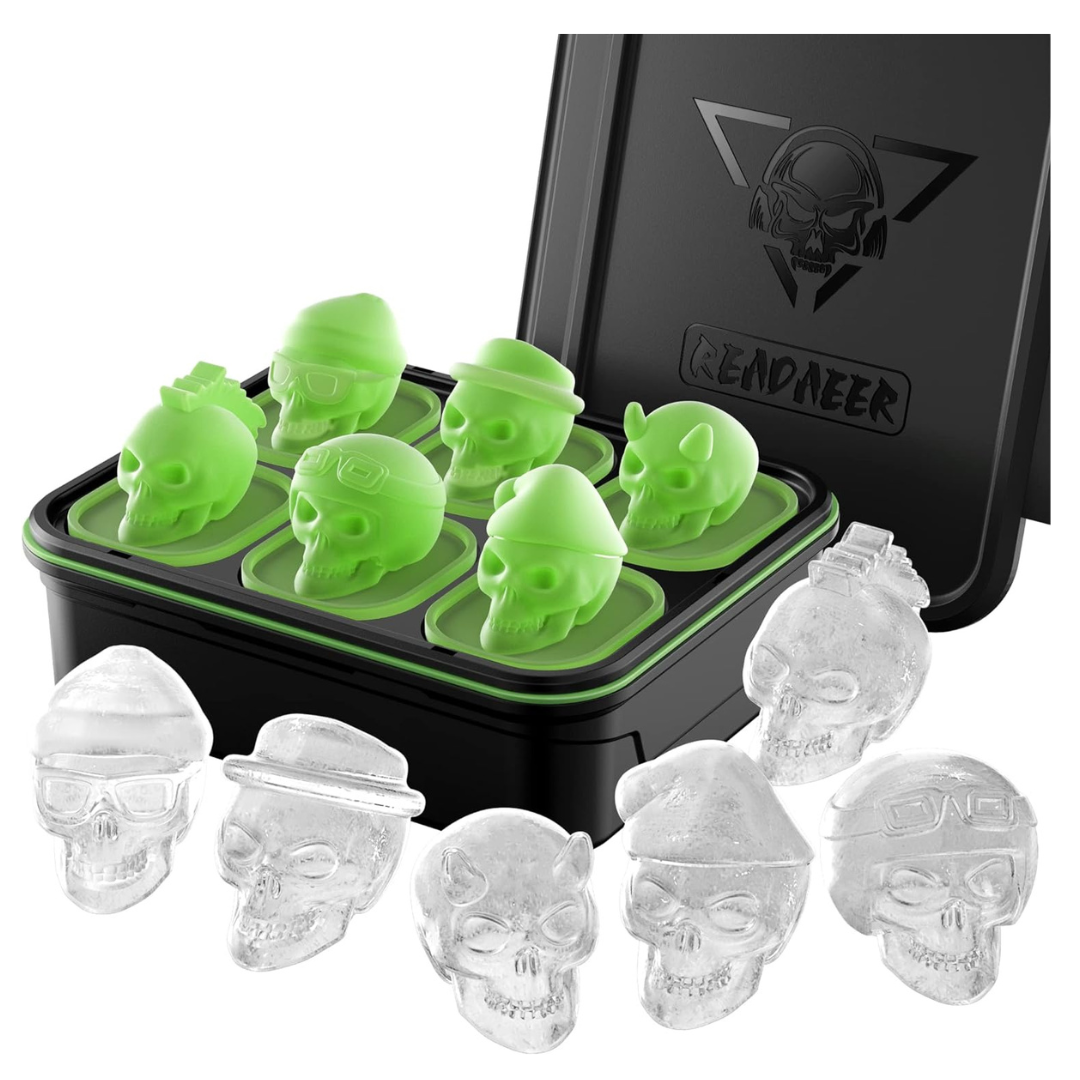 Readaeer Large Silicone 3D Skull Ice Cube Molds