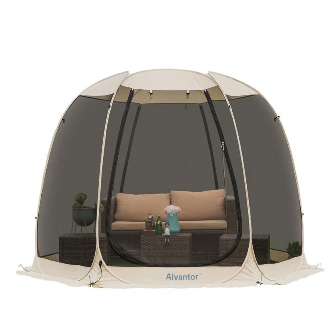 EighteenTek Fiberglass Patio Gazebo Pop Up with Screen Room Tents