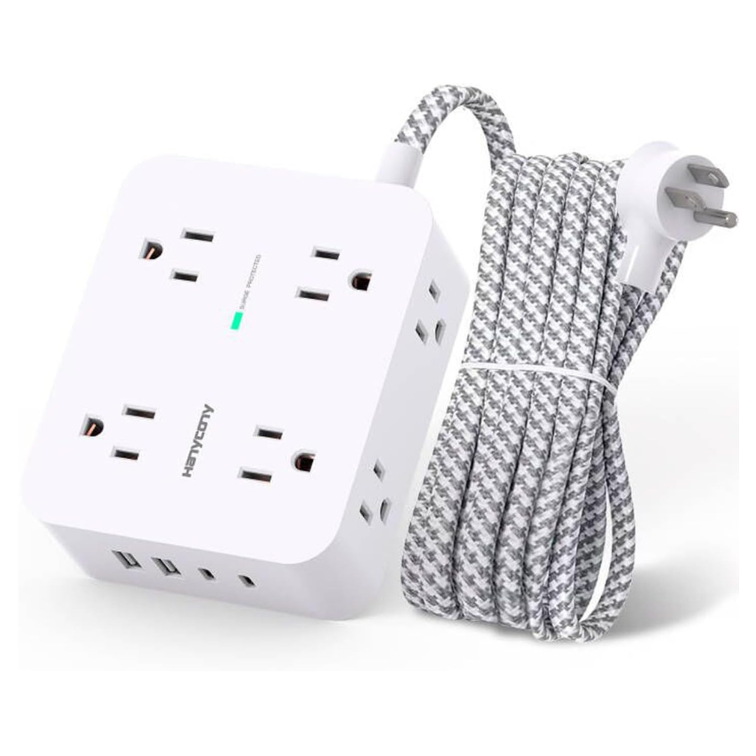 Hanycony 8 Widely Outlets with 4 USB Charging Ports Power Strip
