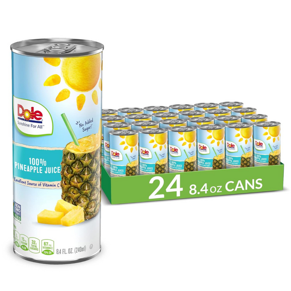 24-Count 8.4-Oz Dole 100% Pineapple Juice with Added Vitamin C