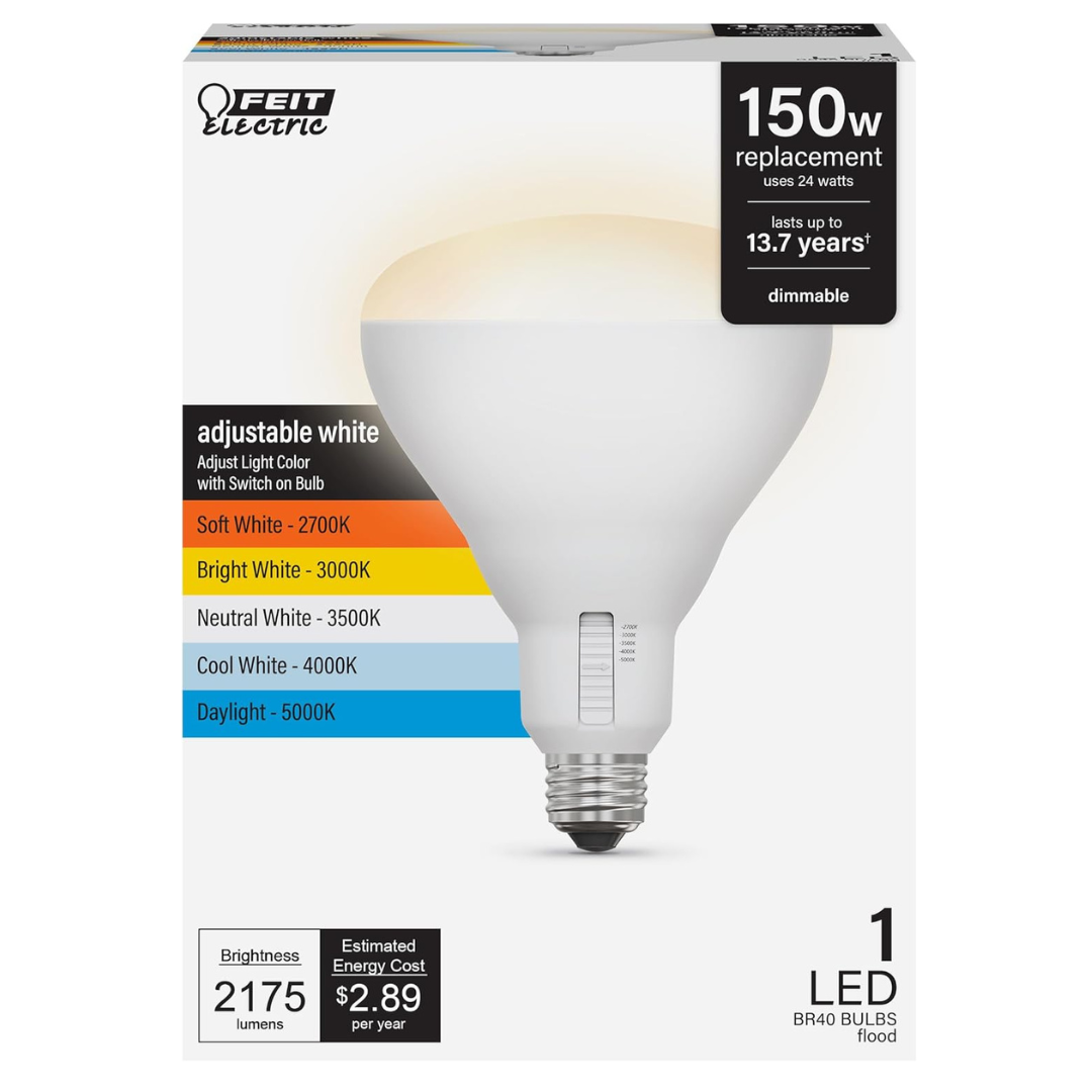 Feit Electric 150W Equivalent Dimmable LED Light Bulb, 13-Year Lifetime,
