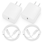 2-Pack 20W USB-C Fast Wall Charger Adapter with 2-Pack 6ft USB-C Cables