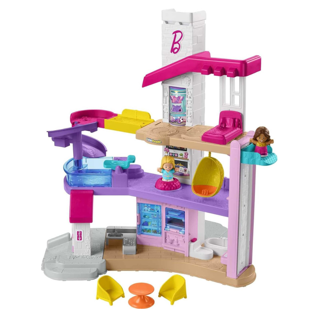Fisher-Price Little People Barbie Toddler Playset Little DreamHouse with Music & Lights