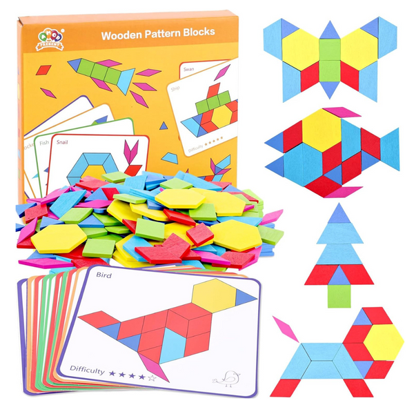 150-Pieces Wooden Pattern Blocks