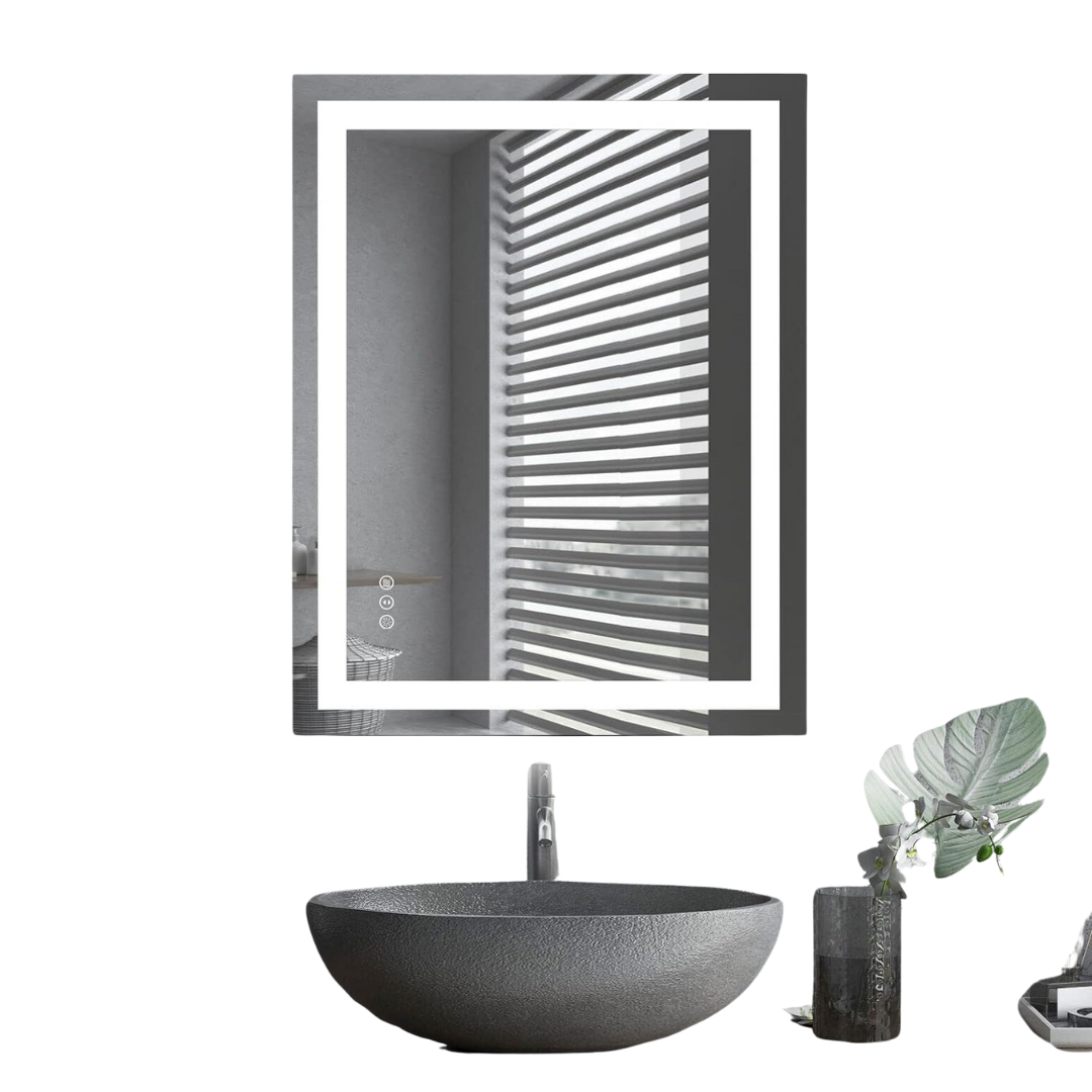 Amorho 28"x 36" Dimmable LED Bathroom Mirror with Front & Backlight