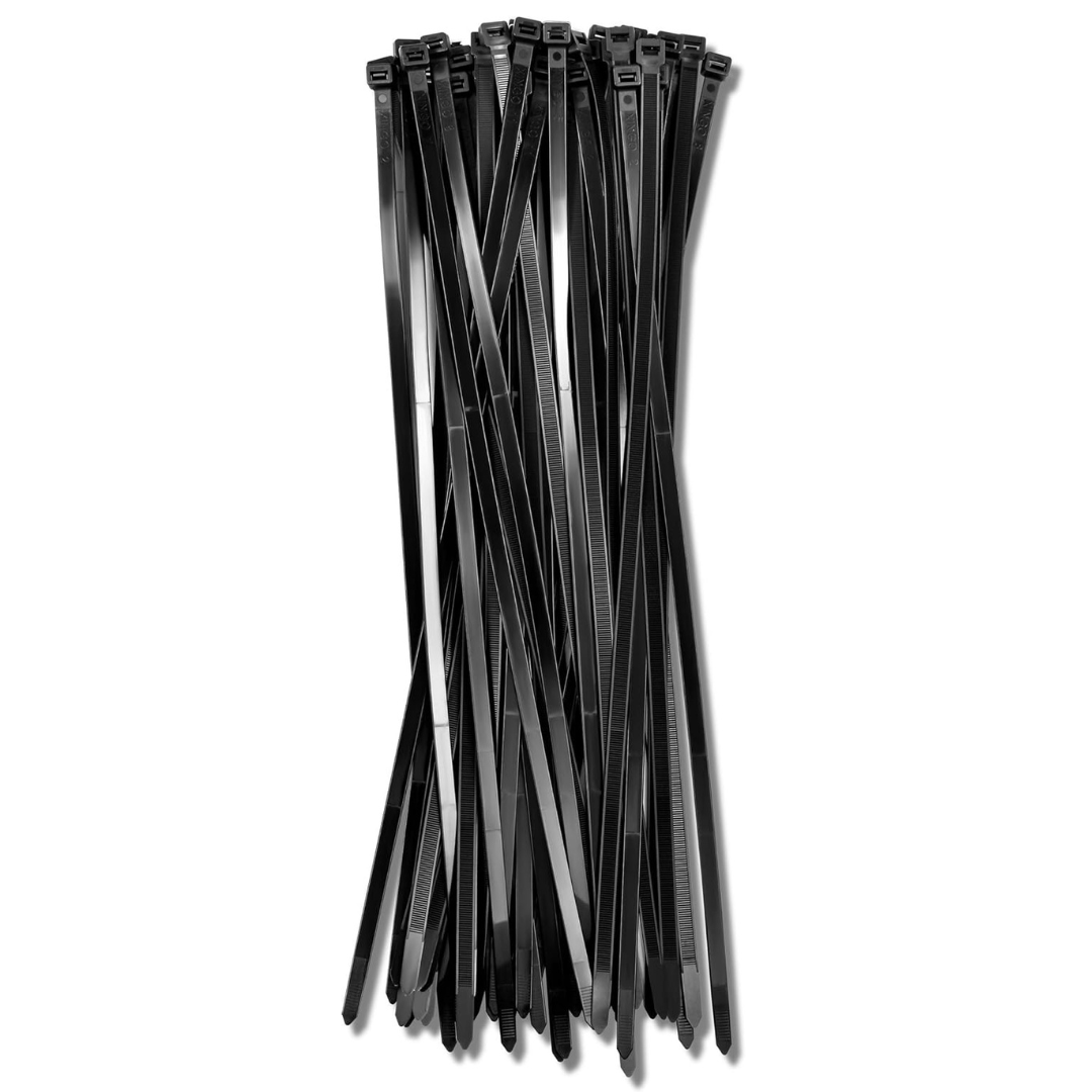 100-Pack 26" Bolt Dropper Black Zip Cable Ties