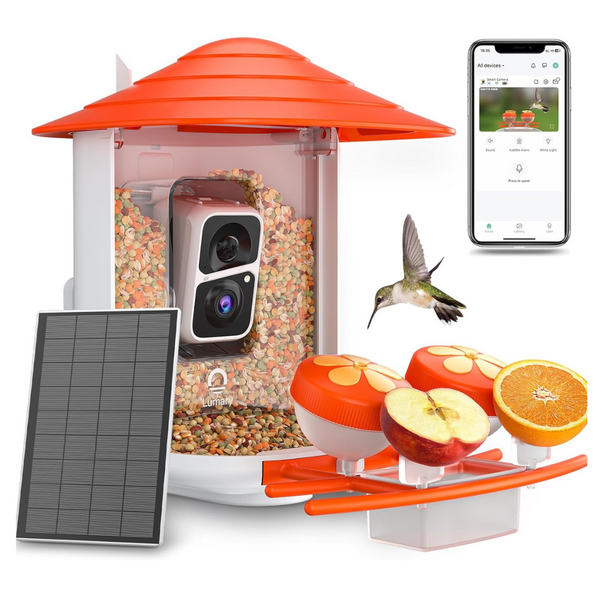 Lumary Solar Powered Smart Bird Feeder with Camera