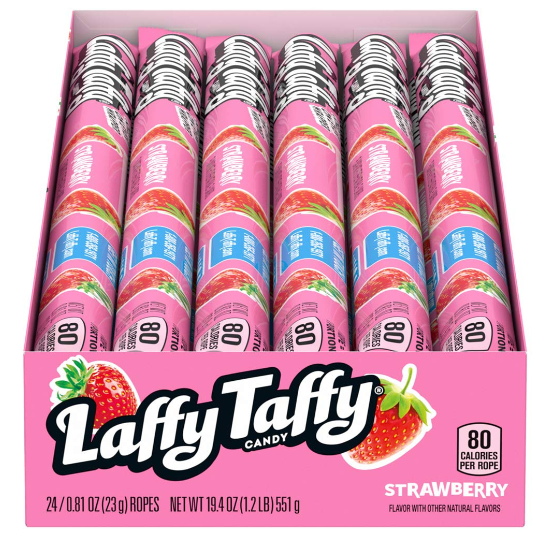 Laffy Taffy Rope Candy, Strawberry Flavor (Pack of 24)