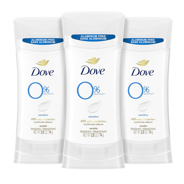 3-Count Dove 0% Aluminum Deodorant Stick