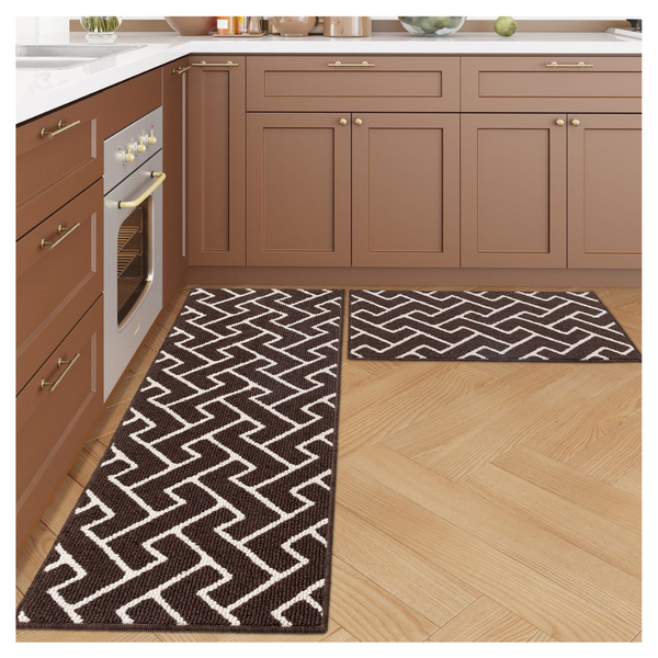 2-Piece hicorfe Super Absorbent Polypropylene Non-Slip Kitchen Rugs