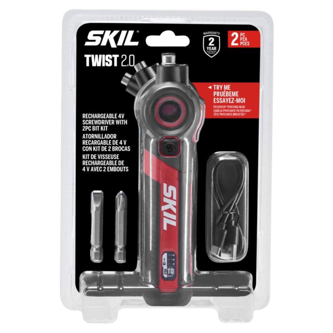 Skil Twist 2.0 Rechargeable 4V Screwdriver with Pivoting Head