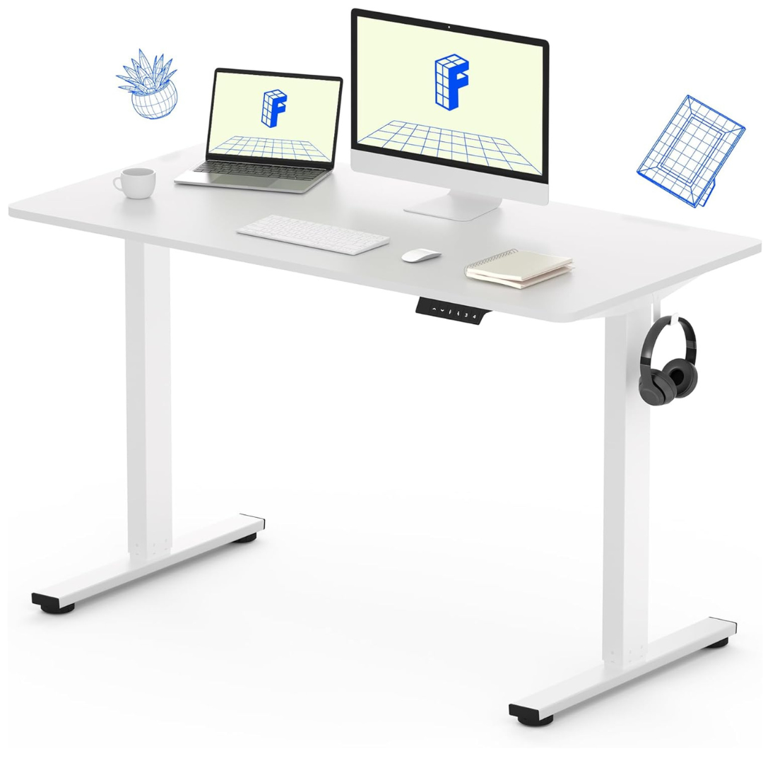 FlexiSpot (48" x 24") Height Adjustable Electric Sit Stand Desk (White)
