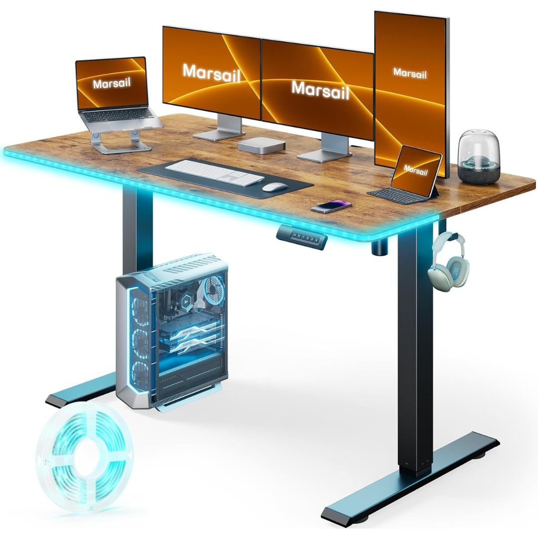 Marsail Adjustable Height Electric Standing Desk (55" x 24")