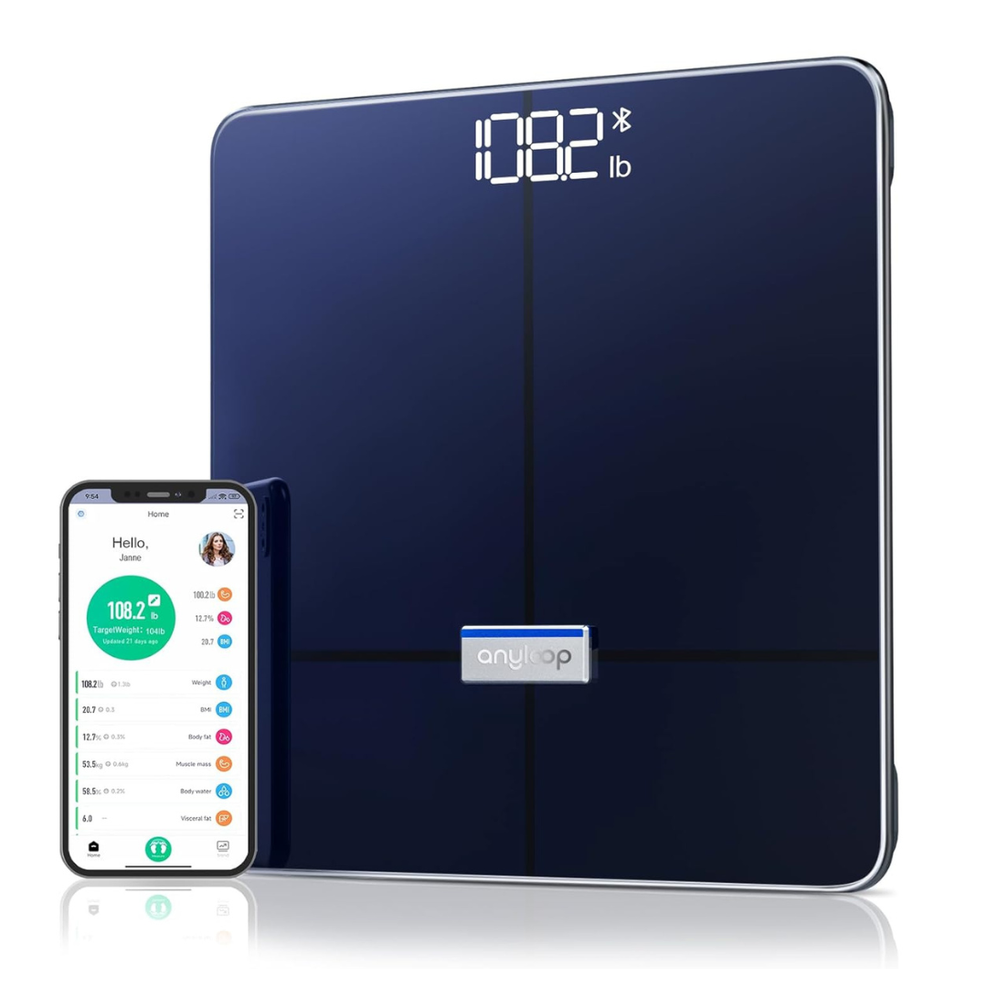 Anyloop Large LED DisplaySmart Scale for Body Weight & Fat Percentage