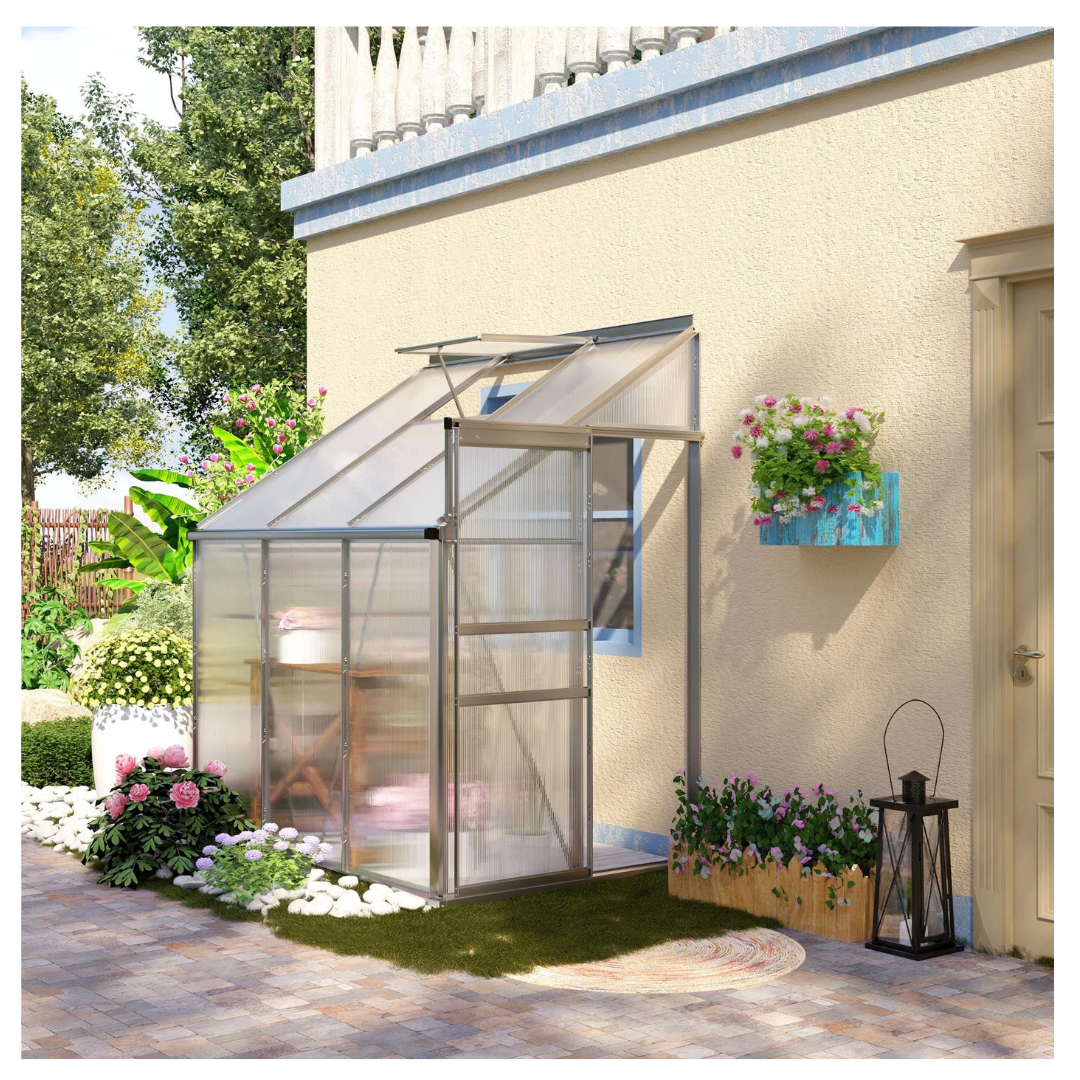 Outsunny 6' x 4' Walk-in Garden Polycarbonate Greenhouse Kit
