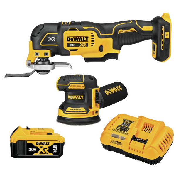 DeWALT 20V Max Sander & Oscillating Combo Kit w/ 5.0Ah Battery & Charger