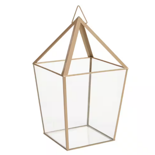 Hampton Bay 15.7" Metal and Glass Outdoor Patio Terrarium