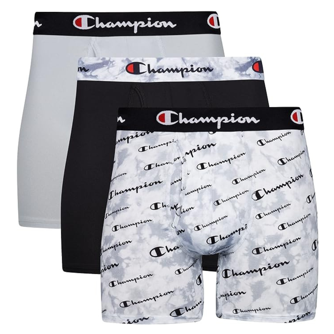 Champion Men’s Underwear Boxer Briefs (Assorted 3-Pack)