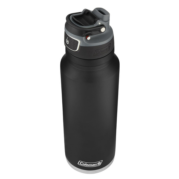 Coleman FreeFlow Vacuum-Insulated Stainless Steel Water Bottle with Leak-Proof Lid (40oz Bottle)