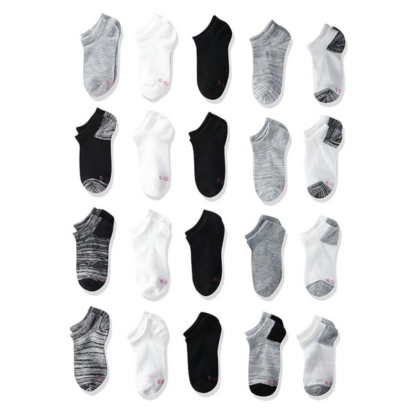 20 Pairs Of Hanes Girls No Show Socks