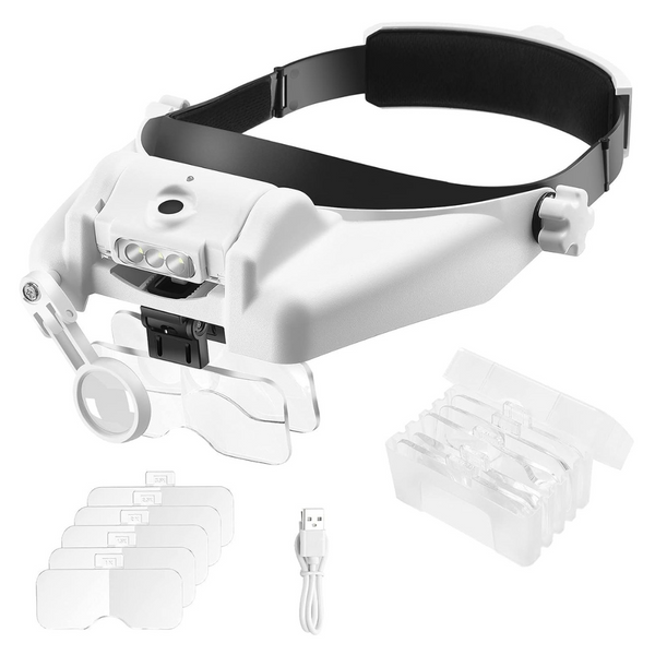 Elikliv 14X Lighted Headband Magnifying Glass with 6x Lenses