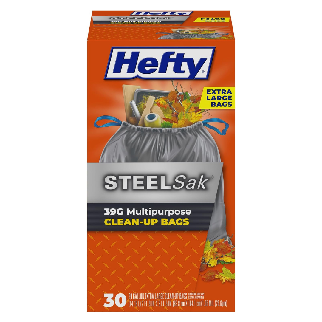 30-Count 39-Gallon Hefty SteelSak Heavy Duty Trash Bags