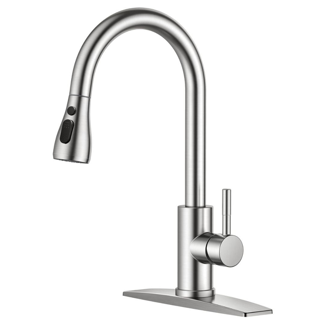 Forious Stainless Steel High Arc Single Handle Kitchen Sink Faucet
