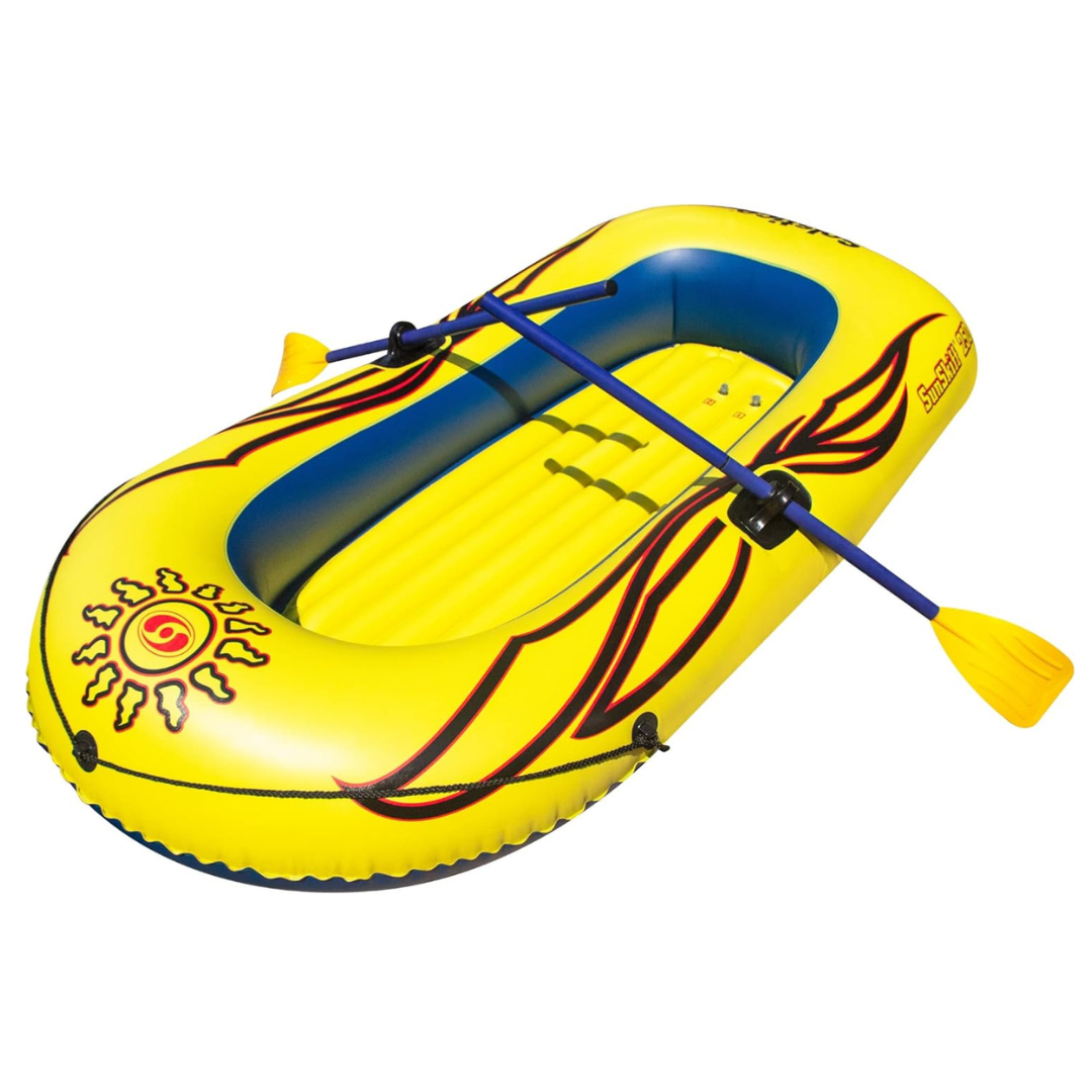Solstice 2 Person Inflatable Boat Rafts with Oars Paddles Pump