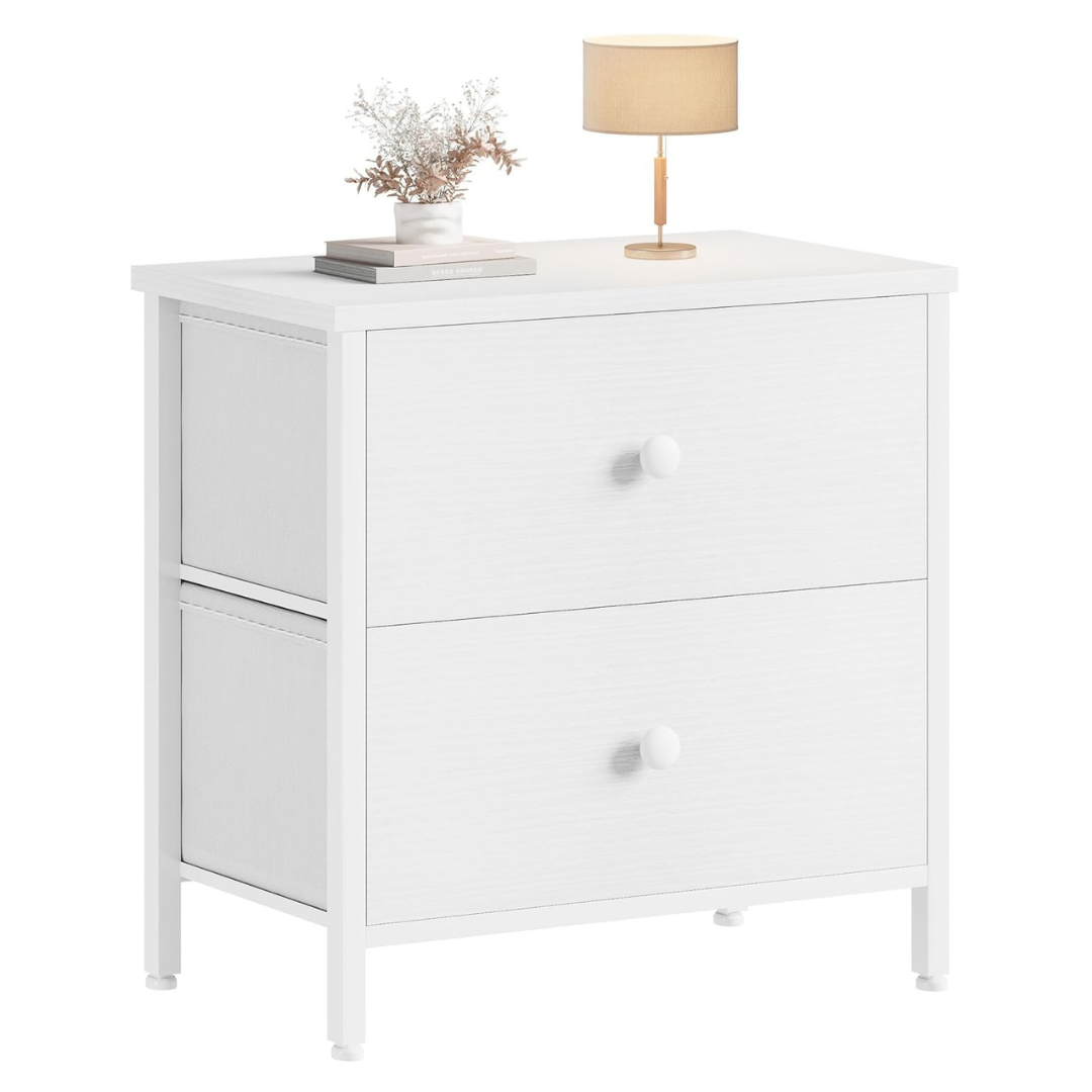 Boluo Nightstand 2 Fabric Drawer End Table