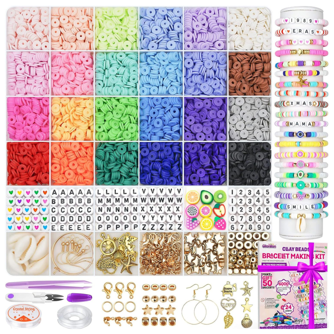Gionlion 6,000 Clay Beads Bracelet Making Kit