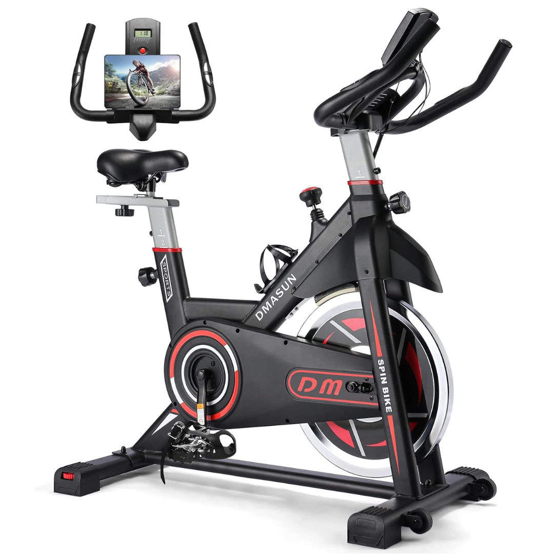 Dmasun Indoor Cycling Exercise Bike with Comfortable Seat Cushion