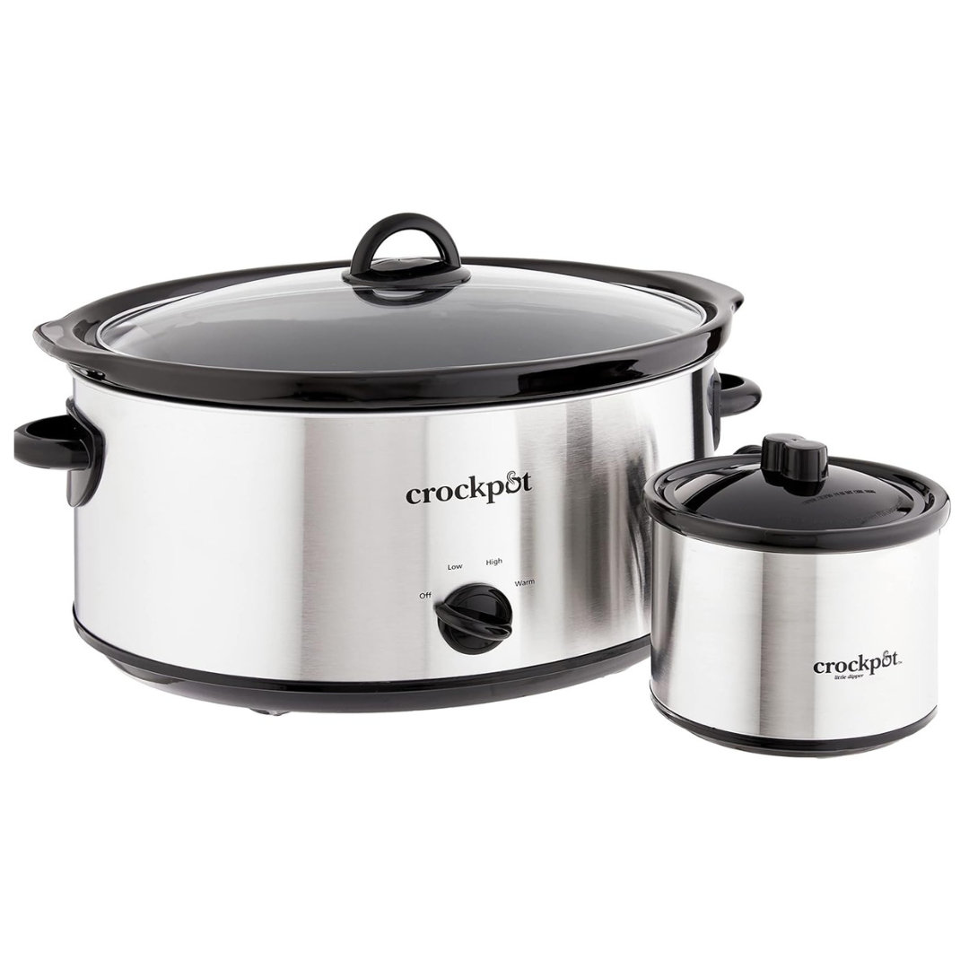 Crock-Pot Large 8 Quart Slow Cooker Bundle With Mini 16oz Portable Food Warmer