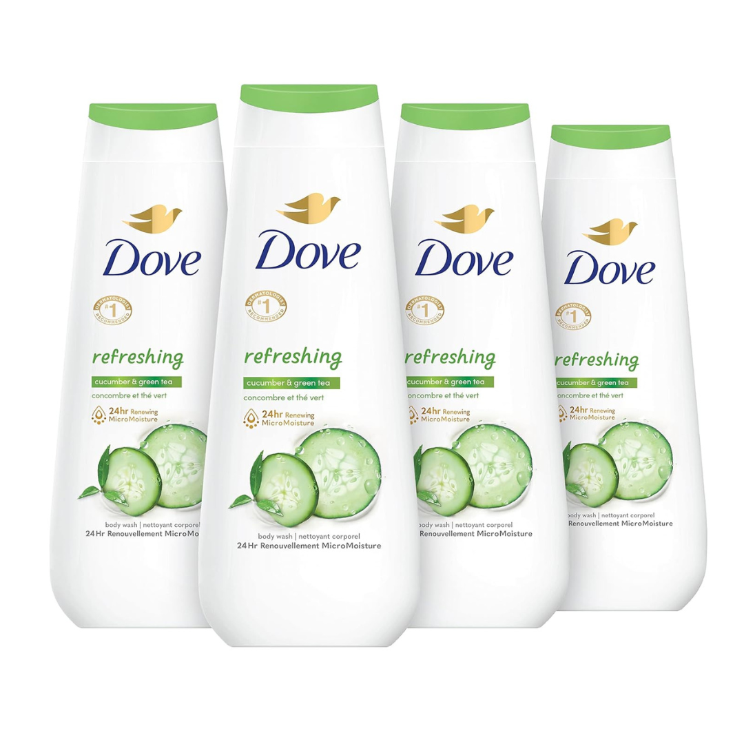 4-Pack 20-Oz Dove Body Wash (various)
