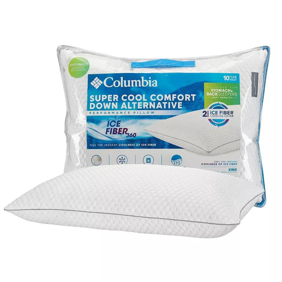 Columbia Comfort Ice Fiber Soft Down Alternative Bed Pillow