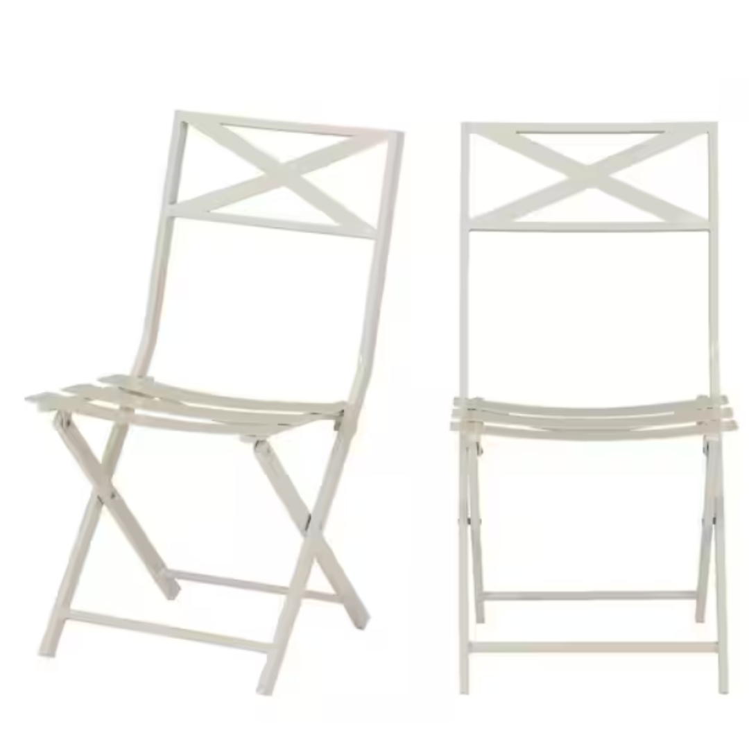 2-Pack StyleWell Mix and Match Folding Steel Slat Outdoor Bistro Chairs