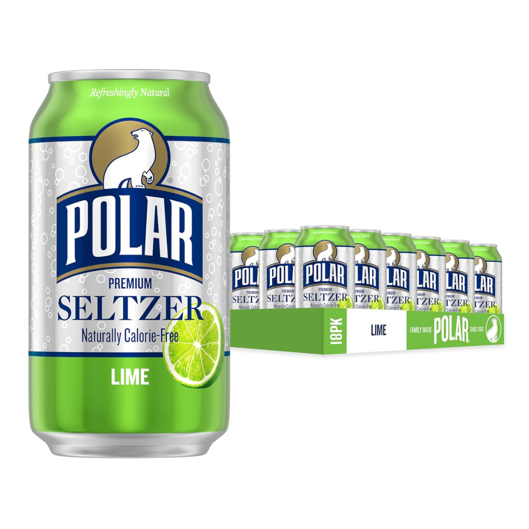 18 Cans of Polar Seltzer Water Lime