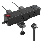 Fararaka 12-Outlet 20W PD USB-C Desk Clamp Power Strip