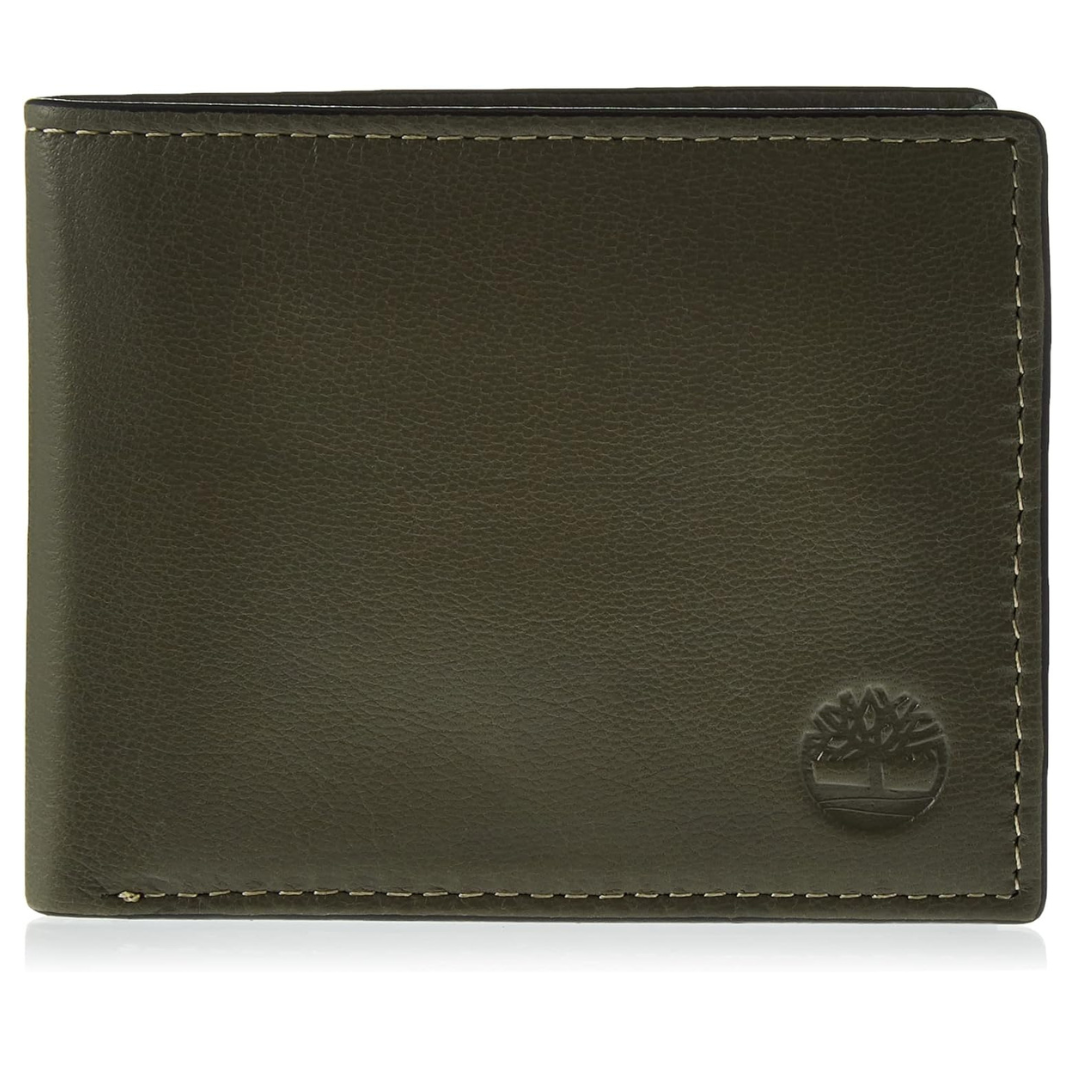 Timberland Men's Leather Wallet with Attached Flip Pocket