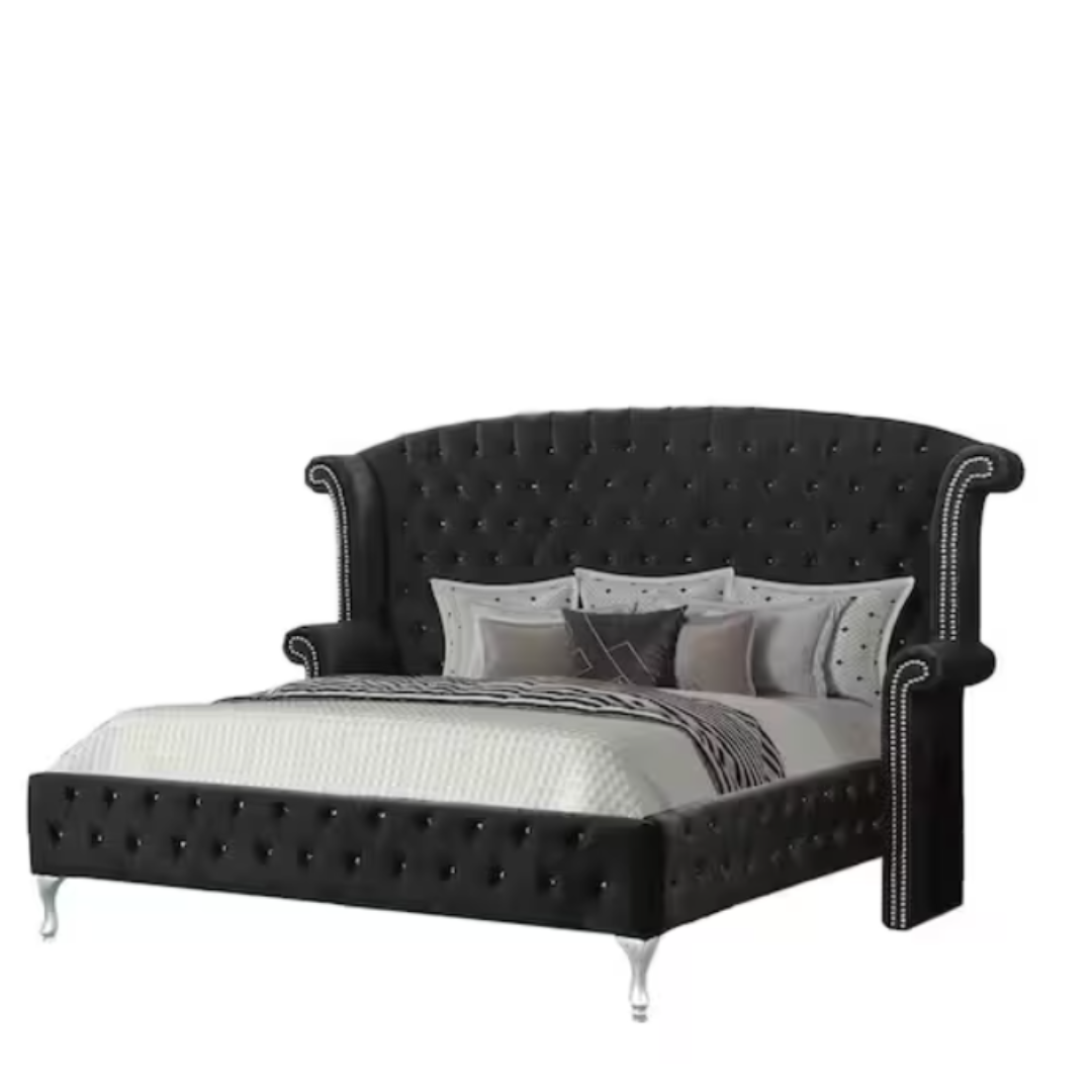 Best Master Furniture Bel-Air California King Size Crushed Velvet Bed