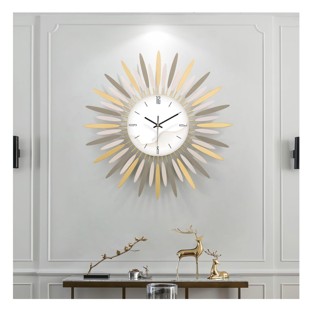 HEBOIX Decorative Large Modern Metal Fancy Wall Clocks