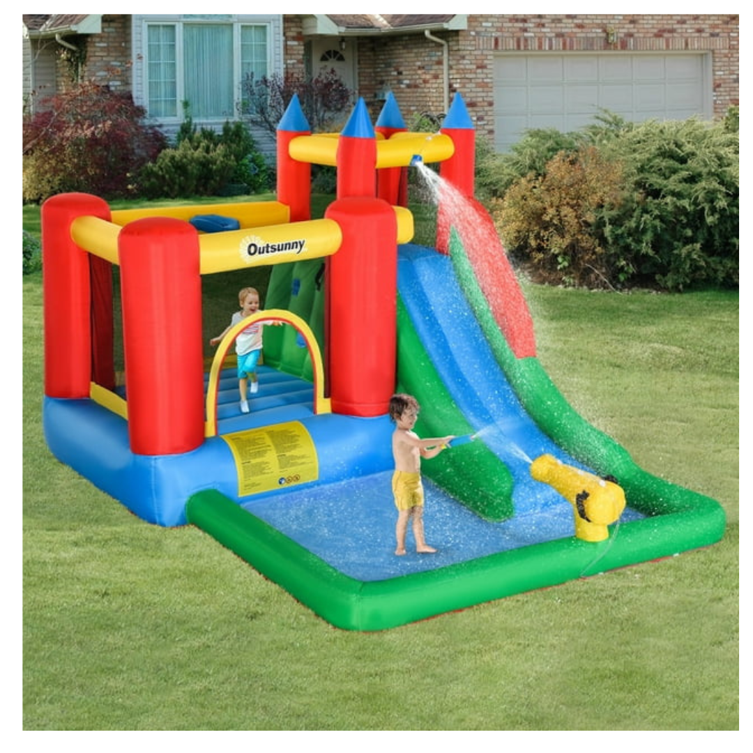 6-in-1 Kids Bounce House Inflatable Water Slide Jump Castle