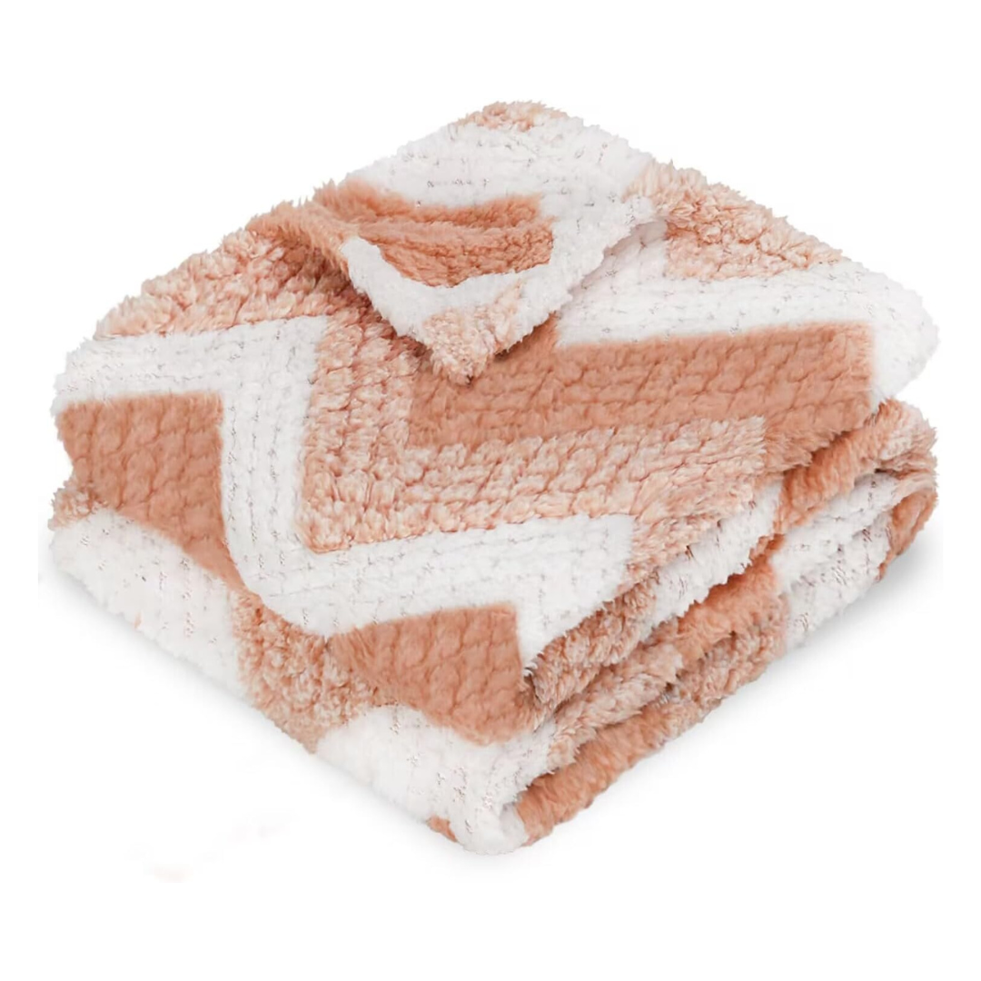 Homritar Super Soft Fluffy Lightweight Warm 3D Fleece Baby Blanket